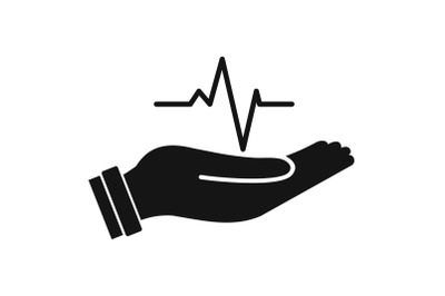 Heartbeat icon, simple style