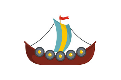 Frigate icon, flat style