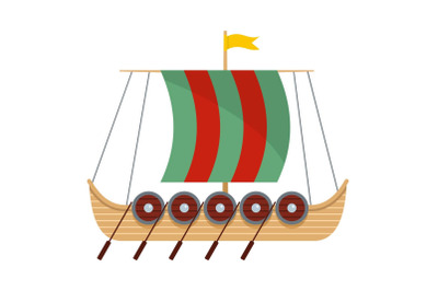 Galleon icon, flat style