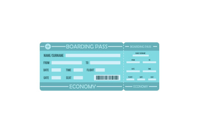 Boarding pass icon, flat style