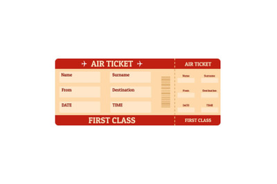 First class icon, flat style