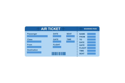 Air ticket icon, flat style