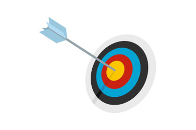 Striped target icon, flat style