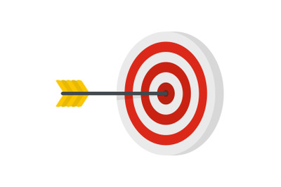 Perfection target icon, flat style