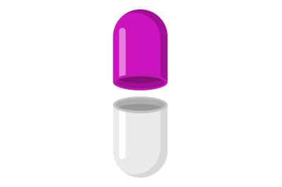 Empty capsule icon, cartoon style