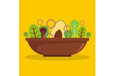 Salad icon, flat style