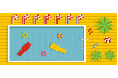 Pool banner, flat style