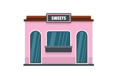 Sweet shop icon, flat style