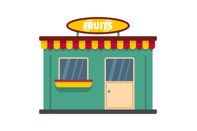 Fruit shop icon, flat style