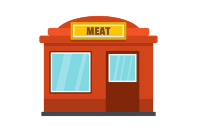 Meat shop icon, flat style