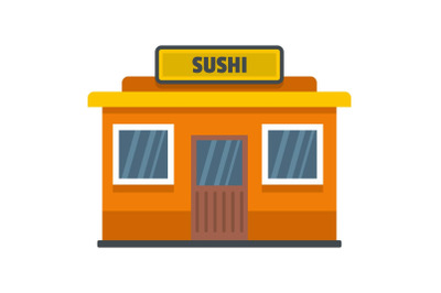 Sushi shop icon, flat style