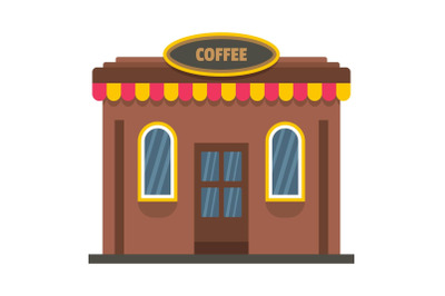 Coffee shop icon, flat style