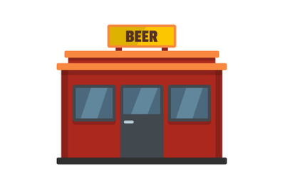 Beer shop icon, flat style