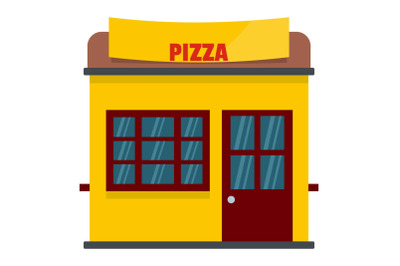 Pizza shop icon, flat style