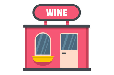 Wine shop icon, flat style