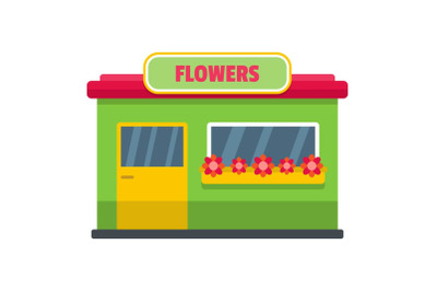 Flower shop icon, flat style