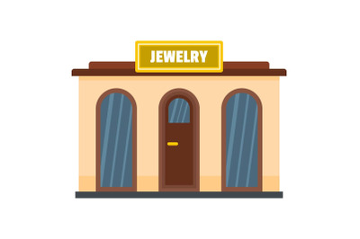 Jewelry shop icon, flat style