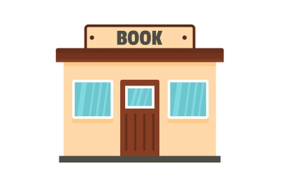 Book shop icon, flat style