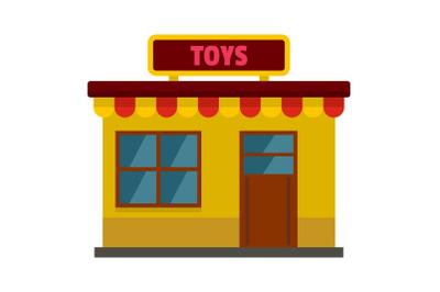Toy shop icon, flat style