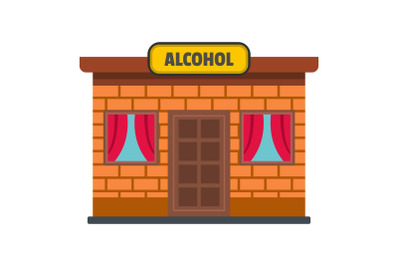 Alcohol shop icon, flat style