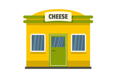 Cheese shop icon, flat style