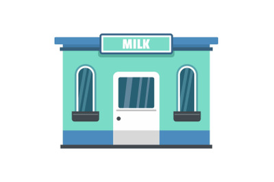 Milk shop icon, flat style