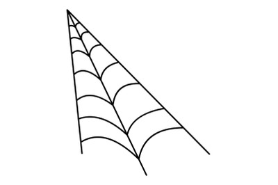 Long spiderweb icon, outline style