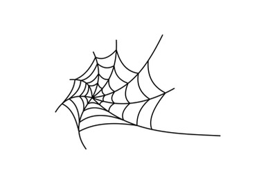 Round spiderweb icon, outline style