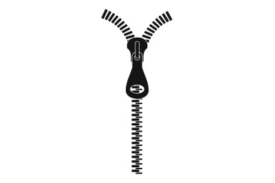 Short zip icon, simple style