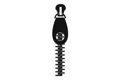 Zip with hole icon, simple style