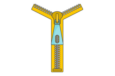 Zipper icon, cartoon style