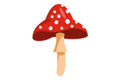Poison mushroom icon, cartoon style