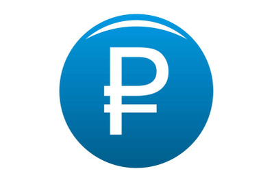 Ruble symbol icon blue vector