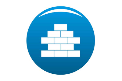 Brick wall icon blue vector