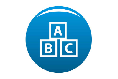Education abc blocks icon blue vector