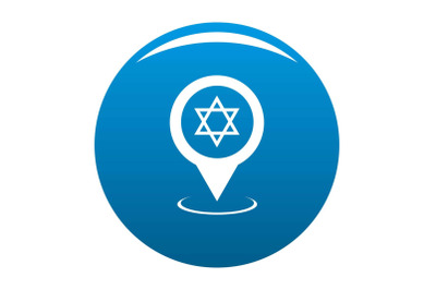 Synagogue map pointer icon blue vector