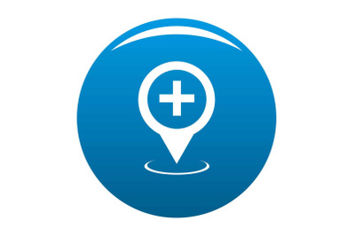 Hospital map pointer icon blue vector