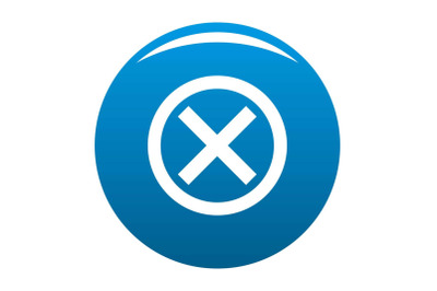 No sign icon blue vector