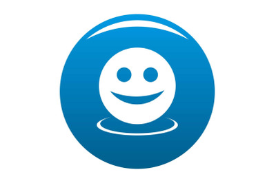 Smile icon blue vector