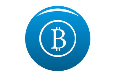 Bitcoin sign icon blue vector