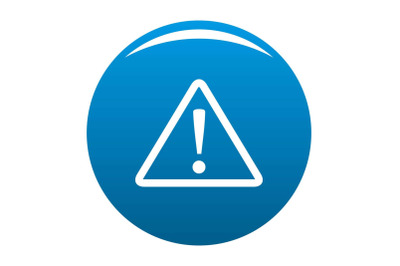 Warning sign icon blue vector