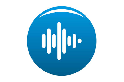 Sound wave icon blue vector