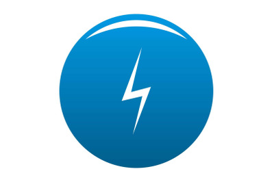Lightning icon blue vector