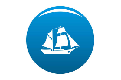 Ship excursion icon blue vector