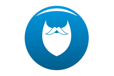 Dense beard icon blue vector