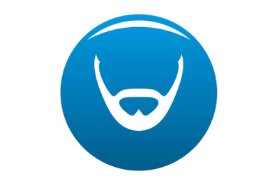 Beard and whiskers icon blue vector