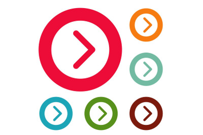 Arrow icons circle set vector