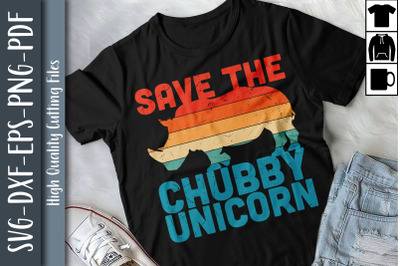 Save the Chubby Unicorn Fat Rhino Retro