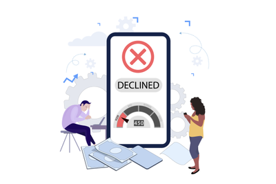 Declined request of loan in mobile banking application