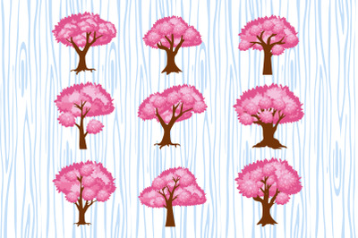 colorful tree shape vector collection